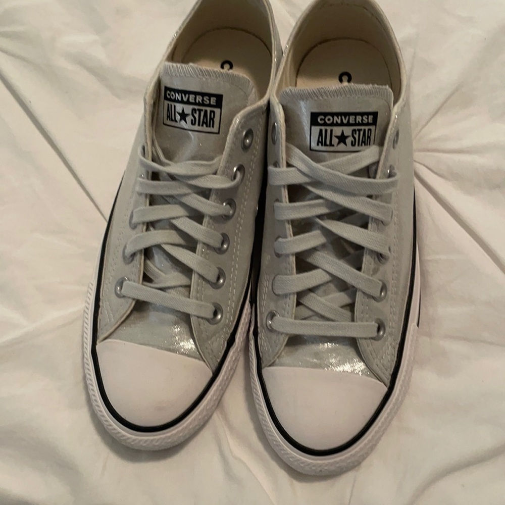 Silver All-Star Converse Shoes